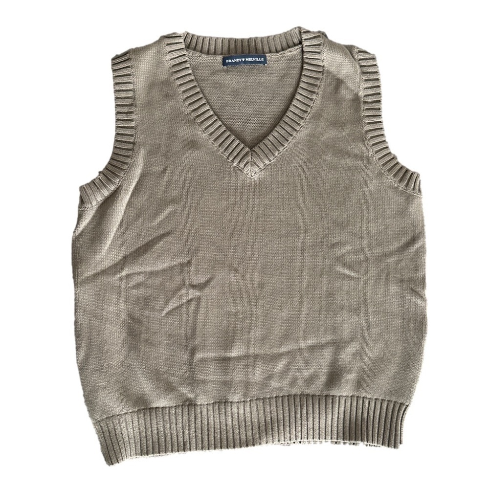 NWOT Brandy Melville Sage Green V-neck sweater vest one size
